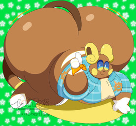 anthro ass_up big_butt butt clothed clothing gesture hand_gesture hankerchief huge_butt male simple_background solo thumbs_up luigidoesathing nintendo pokemon pichy_(luigidoesathing) alolan_form alolan_raichu generation_7_pokemon pokemon_(species) regional_form_(pokemon) absurd_res hi_res signature