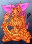 accessory anthro big_breasts bow_(feature) bow_accessory bow_ribbon breasts female hair hair_accessory hair_bow hair_ribbon non-mammal_breasts ponytail purple_hair ribbons solo aldergames corruption_of_champions mythology helia_(coc) amphibian mythological_creature mythological_salamander mythological_scalie scalie