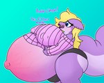 anthro belly belly_blush big_belly big_breasts big_bulge big_butt big_tail biped blonde_hair blue_eyes blush body_blush breasts bulge butt clothed clothing ear_piercing embarrassed eyeliner genderfluid ginormous_belly gynomorph gynomorph_anthro hair huge_belly hyper hyper_pregnancy ill-fitting_clothes intersex intersex_anthro lips lipstick makeup navel navel_piercing nipple_outline off_shoulder outie_navel panties piercing pregnant pregnant_anthro pregnant_gynomorph pregnant_intersex purple_body sharp_teeth solo stretch_marks sweater tail teeth topwear underwear veiny_belly cookie-pone snow_(cookie-pone) fish marine shark absurd_res hi_res trans_(lore)