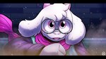 ambiguous_gender anthro biped black_clothing clothed clothing eyewear fur glasses green_clothing green_eyewear green_glasses horn long_ears looking_at_viewer open_mouth open_smile pink_eyes pink_horn pink_scarf round_glasses scarf smile solo toony white_body white_fur panapoliz deltarune undertale_(series) ralsei bovid caprine goat mammal 16:9 2021 digital_media_(artwork) hi_res widescreen male_(lore)