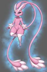 absurd_res anthro blue_eyes female flat_chested fur generation_1_pokemon generation_4_pokemon genitals hi_res hybrid legendary_pokemon lopunny mew_(pokemon) nintendo pink_body pink_fur pokemon pokemon_(species) pussy short_stack solo thick_thighs wide_hips wolfmask