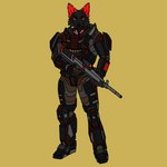 anthro clothing exoskeleton fantasy future halo knife male military military_uniform soldier solo uniform warrior mleczowski darko canid canine fox mammal 1:1