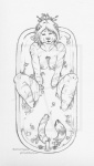 anthro bath breasts eyes_closed female nude solo suds tail water thetiedtigress felid mammal pantherine tiger 2010 monochrome sketch