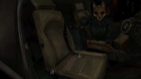 anthro car clothed clothing detailed_background driving female fur hair horror_(theme) inside_car inside_vehicle jumpsuit looking_at_viewer medium_truck multicolored_body multicolored_fur night nightmare_fuel open_mouth orange_body orange_fur sitting smile solo teeth topwear truck two_tone_body two_tone_fur van vehicle white_body white_fur anon2000000 canid canine fox mammal digital_media_(artwork) digital_painting_(artwork) hi_res painting_(artwork)