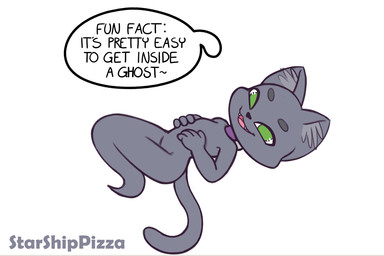 anthro bell bell_collar black_nose collar female fur green_eyes grey_body grey_fur grey_tail inner_ear_fluff jingle_bell long_tail solo tail tuft whiskers young starshippizza ashe_(starshippizza) domestic_cat felid feline felis ghost lagomorph mammal spirit animated