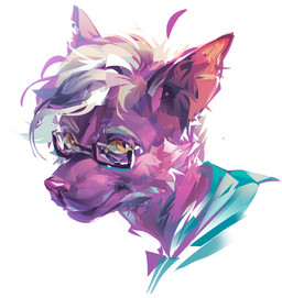 anthro eyewear fur glasses high-angle_view male purple_body purple_fur yellow_eyes nnn0nnn0764 mammal hi_res sketch