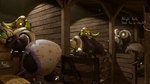 16:9 3d_(artwork) absurd_res blender_(artwork) blizzard_entertainment bottomwear breasts butt cleavage clothed clothing diaper digital_media_(artwork) equid equine hi_res horn horse machine mammal omnic orisa orisa_(overwatch) overwatch padding race racing ranch rear_view robot stable taur underwear watermark widescreen