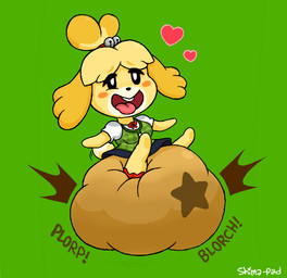anthro big_diaper blort bottomwear clothed clothing diaper diaper_under_clothing diaper_under_skirt excessive_feces feces female heart_reaction huge_diaper hyper hyper_diaper hyper_feces hyper_soiling looking_pleasured open_mouth pooping skirt soiled_diaper soiling soiling_diaper solo sound_effects tongue tongue_out unclean_diaper used_diaper using_diaper wearing_diaper shima-pad animal_crossing nintendo isabelle_(animal_crossing) canid canine canis domestic_dog mammal shih_tzu toy_dog