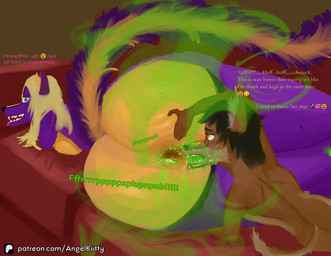 anal anus big_breasts big_butt black_body black_fur black_hair blonde_hair blue_eyes breasts brown_body brown_eyes brown_fur butt butt_focus butt_grab butt_sniffing curvy_figure disgusting_smell duo fart fart_cloud fart_fetish fart_sniffing farting_in_mouth farting_on_another female fur grey_body grey_fur hair hand_on_butt larger_female looking_pleasured male male/female markings messy oral profanity purple_body purple_fur rimming sex size_difference skunk_juice skunk_spray skunk_stripe smell smelly sniffing stench striped_body striped_fur striped_markings striped_tail stripes tail tail_markings tattoo text thick_thighs voluptuous voluptuous_female wide_hips yellow_body yellow_fur angel_kiitty tyler_(angelkiitty) victoria_von_werner_(angelkiitty) canid canine canis jackal mammal mephitid skunk english_text hi_res url