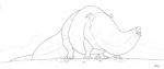 ambiguous_gender avian beak feral graphite_(artwork) greyscale gryphon line_art macro meanybeany monochrome mythological_avian mythological_creature mythology open_mouth pencil_(artwork) solo tail thick_tail traditional_media_(artwork) transformation