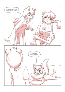 anthro bed blush bodily_fluids border clothed clothing dialogue duo eye_scar facial_scar female furniture genitals glistening glistening_eyes hair hand_scar hug hugging_object hugging_pillow humor lying male mostly_nude navel nude on_front partially_clothed pillow robe scar shirt simple_background sitting speech_bubble suggestive sweat sweatdrop t-shirt tail tail_tuft teasing text topwear tuft vulva white_border writing_utensil young young_anthro aogami bomani_(stitchy626) zaya_(ajdurai) domestic_cat felid feline felis lion mammal pantherine 2016 absurd_res english_text hi_res monochrome
