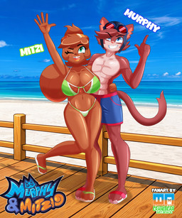 5_fingers abs aged_up anthro armor athletic athletic_anthro athletic_male bare_shoulders beach belly bent_arm bent_leg big_breasts big_eyes bikini biped black_eyebrows blue_clothing blue_eyes blue_helmet blue_sky breasts brown_body brown_breasts brown_ears brown_fur brown_hair brown_markings brown_nose brown_tail buckle buckteeth cheek_markings cheek_tuft chin_tuft clothed clothed_anthro clothed_female clothed_male clothing cloud collarbone countershade_face countershade_fur countershade_neck countershade_torso countershading curled_tail curved_eyebrows curved_tail duo extended_arm eye_through_hair eyebrow_through_hair eyebrows eyelashes eyewear eyewear_on_head facial_markings facial_tuft female fingers footwear front_view fur fur_tuft gesture glistening glistening_arms glistening_belly glistening_body glistening_breasts glistening_clothing glistening_eyes glistening_fur glistening_hair glistening_hands glistening_legs glistening_lips glistening_nose glistening_pecs glistening_tail glistening_thighs glistening_tongue goggles goggles_on_head green_clothing green_eyes grin hair hand_on_another's_hip hand_on_hip head_markings headgear headkerchief headwear helmet hug humanoid_hands iris kerchief light_body light_fur light_hair lightning_bolt_print lips lipstick logo long_eyelashes looking_at_viewer looking_up makeup male male/female markings medium_hair multicolored_bikini multicolored_body multicolored_clothing multicolored_footwear multicolored_fur multicolored_headkerchief multicolored_kerchief multicolored_shirt multicolored_shoes multicolored_swimming_trunks multicolored_swimwear multicolored_topwear navel notched_ear on_one_leg one_eye_closed open_clothing open_mouth open_smile outside pecs pink_inner_ear pink_nose pink_tongue pointy_ears prick_ears print_clothing pupils sand sandals sea shadow shirt shoes short_hair skimpy skimpy_bikini skimpy_swimwear sky smile smiling_at_viewer standing swimming_trunks swimwear tail teeth text thick_bottom_lip thick_eyelashes title tongue topless topless_anthro topless_male topwear tow_tone_headkerchief translucent translucent_hair tuft two-piece_swimsuit two_tone_bikini two_tone_body two_tone_clothing two_tone_footwear two_tone_fur two_tone_headkerchief two_tone_kerchief two_tone_shirt two_tone_shoes two_tone_swimming_trunks two_tone_swimwear two_tone_topwear water waving waving_at_viewer white_body white_clothing white_clouds white_countershading white_footwear white_fur white_sandals white_sclera white_text wide_hipped_anthro wide_hipped_female wide_hips wink winking_at_viewer yellow_lips yellow_lipstick cranebear murphy_and_mitzi mitzi_(ajmarekart) murphy_(ajmarekart) domestic_cat felid feline felis mammal rodent sciurid tree_squirrel 2026 artist_logo artist_name character_name digital_drawing_(artwork) digital_media_(artwork) english_text hi_res