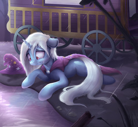blue_body bodily_fluids clothed clothed_feral clothing crying female feral hair hat headgear headwear horn raining reflection solo tears water wet_hair vanillaghosties friendship_is_magic hasbro my_little_pony mythology trixie_(mlp) equid equine mammal mythological_creature mythological_equine unicorn 2017 digital_media_(artwork) digital_painting_(artwork) hi_res painting_(artwork)