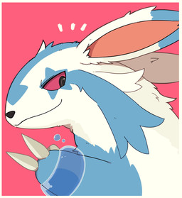 ambiguous_gender gesture hand_gesture long_ears looking_back red_sclera smile solo v_sign water inukami_hikari nintendo pokemon jet_the_linumarill azumarill galarian_form galarian_linoone generation_2_pokemon generation_8_pokemon hybrid pokemon_(species) regional_form_(pokemon) absurd_res hi_res icon male_(lore)
