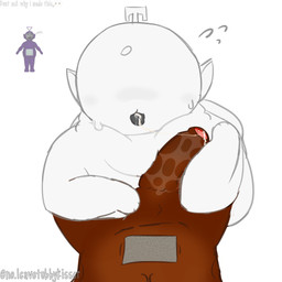after_oral after_sex ambiguous_gender arms_on_thighs bodily_fluids brown_body brown_fur canon_x_oc chubby_cheeks couples cum cum_in_mouth cum_inside cum_string dewlap_(anatomy) duo flushed_face foreskin fur genital_fluids genitals intersex intersex/male looking_at_viewer male muscular muscular_male on_another's_belly overstimulation penis rear_view saliva saliva_on_penis scared slightly_chubby slightly_chubby_intersex slightly_chubby_male straddling surprised sweat sweatdrop white_body white_fur no.1cavetubbykisser teletubbies background_character tinky_winky_(teletubbies) humanoid teletubby 1:1 hi_res sketch