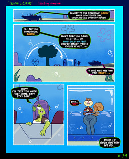 anthro bottomwear buckteeth car cleavage_cutout clothed clothed_anthro clothed_female clothing cutout dialogue drunk ear_fins eyelashes female fin gesture green_body group hair hair_over_eye hand_waving jacket jacket_vest long_hair pants purple_hair red_eyes smile squirrel_tail substance_intoxication tail teeth text topwear trio underwater vehicle vest water waving waving_hand wide_hips somescrub nickelodeon spongebob_squarepants annie_soapsuds eelie_applebottom sandy_cheeks anglerfish aquatic eastern_grey_squirrel eel fish grey_squirrel mammal rodent sciurid tree_squirrel absurd_res comic english_text hi_res