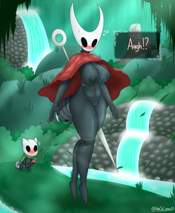 areola big_areola big_breasts big_nipples breasts cloak clothing duo exposed exposure_variation female genitals male male/female nipples penis puffy_areola puffy_nipples surprised thick_thighs vulva wardrobe_malfunction wind highoncoffee hollow_knight_(franchise) team_cherry hornet_(hollow_knight) arthropod vessel_(species) absurd_res hi_res brother_(lore) brother_and_sister_(lore) half_sister_(lore) sibling_(lore) sister_(lore)