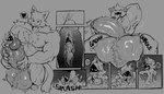 absorption_vore anthro ball_tuft balls big_balls big_penis bodily_fluids cock_vore cum cum_covered duo forced genital_fluids genitals holding_penis huge_balls huge_penis internal male male/male messy muscular muscular_male nipple_piercing nipples nude penetration penile penile_penetration penis piercing size_difference speech_bubble sperm_cell text tuft vein veiny_balls veiny_penis vore x-ray_view unknown_artist nexo_(xeono) domestic_cat felid feline felis humanoid mammal nexis_domine comic english_text monochrome sequence