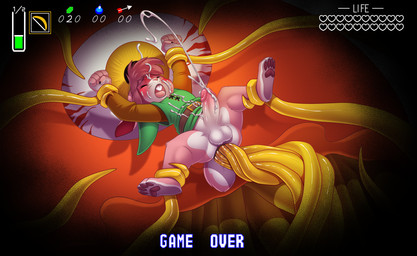 ambiguous_gender anal anal_orgasm anal_penetration anthro balls bloodshot_eyes bodily_fluids boss_fight bottomless bottomless_anthro bottomless_male buckteeth butt clothed clothing cum cum_while_penetrated cumshot defeat_sex duo ejaculation erection eyes_closed forced fur game_over game_ui gameplay_mechanics genital_fluids genitals gui hair hands-free hat headgear headwear health_bar humanoid_genitalia humanoid_penis long_ears male male_penetrated open_mouth orgasm orgasm_face pawpads penetration penis pink_body pink_fur pink_hair rape restrained restrained_arms restrained_by_tentacles restrained_legs scut_tail sex shirt short_tail size_difference tail teeth tentacle_in_ass tentacle_penetration tentacle_rape tentacle_sex tentacles tongue topwear tunic conditional_dnp infinitedelusion a_link_to_the_past nintendo the_legend_of_zelda arrghus link_(rabbit_form) aquatic cnidarian jellyfish lagomorph leporid mammal medusozoan rabbit digital_media_(artwork) hi_res
