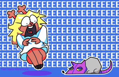 anthro antlers barefoot blonde_hair brown_body brown_fur clothing cloven_hooves feet female fur hair hooves horn humor robe scared screaming solo toony thatguynamedjoe deltarune microsoft undertale_(series) windows_3d_movie_maker fabrice_the_rat noelle_holiday deer mammal maus_(deltarune) murid murine rat rodent adobe_photoshop_(artwork) digital_media_(artwork) hi_res signature