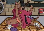 anthro bedroom_eyes bo_staff clothing erection genitals looking_at_viewer male martial_arts mostly_nude narrowed_eyes penis pipe robe robe_only seductive sewer solo stop_sign lionclaw teenage_mutant_ninja_turtles teenage_mutant_ninja_turtles_(1987) master_splinter mammal murid murine rat rodent hi_res