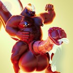 animal_genitalia animal_penis anthro armor balls beard belly biceps big_balls big_nipples big_penis bodily_fluids body_hair chest_hair crouching cum cum_drip cum_on_penis cumshot dripping ejaculation equine_genitalia equine_penis erection facial_hair fist flexing genital_fluids genitals glans hair hairy hand_on_belly hard_hat headgear helmet huge_balls huge_nipples huge_penis hyper hyper_balls hyper_genitalia hyper_penis male muscular muscular_anthro muscular_male nipples nude overweight overweight_male pecs penis raised_arm raised_fist raised_hand raised_tail simple_background smile smirk solo stripes tail vein veiny_penis n0rdbara brent_(n0rdbara) bear hybrid mammal mephitid skunk 1:1 3d_(artwork) blender_(artwork) digital_media_(artwork) hi_res