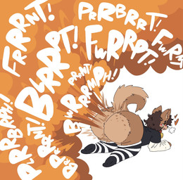 anthro big_butt black_nose blush breath brown_body brown_fur brown_hair butt clothed clothing collar fart fart_cloud fart_fetish femboy footwear freckled_butt freckles fur hair heart_symbol legwear long_socks male orange_fart_cloud pattern_clothing pattern_footwear pattern_legwear pattern_socks simple_background smile socks solo striped_clothing striped_footwear striped_socks stripes tail tongue tongue_out white_background yellow_eyes kibblekritterz canid canine canis domestic_dog mammal shiba_inu spitz hi_res