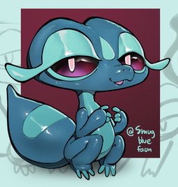 3_fingers 3_toes ambiguous_gender big_tail blue_body crouching feet feral fingers multicolored_body open_mouth snout solo tail teal_body toes tongue two_tone_body white_eyes smugbluefaun nintendo pokemon pokemon_winds_and_waves gecqua generation_10_pokemon pokemon_(species) reptile scalie 2026