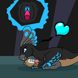 black_body black_feathers blue_claws blue_eyes blue_heart blue_vulva brown_body brown_feathers claws close-up close_up_panel dominant dominant_female duo eyes_closed feathers female female_dominating_male feral genital_close-up genitals green_ground grey_background grey_body grey_claws grey_feather_hair grey_feathers head_feathers interspecies larger_dom larger_female male male/female penis penis_close-up pink_penis saurornithoides sex sickle_claw simple_background size_difference smaller_male smile submissive submissive_male toe_claws vulva vulva_close-up therealmessyroomguy1 erik_(therealmessyroomguy1) lumina_(therealmessyroomguy1) dinosaur dromaeosaurid feathered_dinosaur feathered_scalie prehistoric_species reptile saurischian scalie theropod 1:1 digital_media_(artwork) hi_res pixel_(artwork)