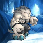 abs anthro biped bracelet cave clothed clothing detailed_background ice jewelry male muscular muscular_anthro muscular_male snow solo standing topless torn_clothing drybone magi-nation monster 1:1