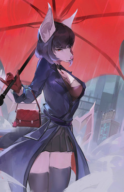 5_fingers alternate_species anthro bangs big_ears black_bottomwear black_clothing bottomwear breasts choker city clothed clothed_anthro clothed_female clothing detailed_background eyebrows eyelashes fangs female female_anthro fingers fully_clothed fully_clothed_anthro fully_clothed_female furrification gloves hair handbag handwear holding_object holding_umbrella inner_ear_fluff jewelry legwear lips lipstick looking_at_viewer makeup medium_breasts membrane_(anatomy) membranous_wings necklace purple_clothing purple_topwear raining red_eyes short_hair skirt snout standing teeth thigh_highs topwear tuft umbrella wings surge09 deadlock_(game) valve mina_(deadlock) bat leaf-nosed_bat mammal microbat vampire_bat yangochiropteran 2026 absurd_res colored detailed digital_drawing_(artwork) digital_media_(artwork) hi_res portrait shaded three-quarter_portrait