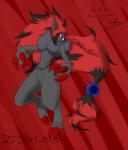 ambiguous_gender anthro eyewear glasses semi-anthro solo text el'roc nintendo pokemon fan_character sol_doliodos_(character) canid canine generation_5_pokemon mammal pokemon_(species) zoroark 2015 digital_media_(artwork) english_text hi_res