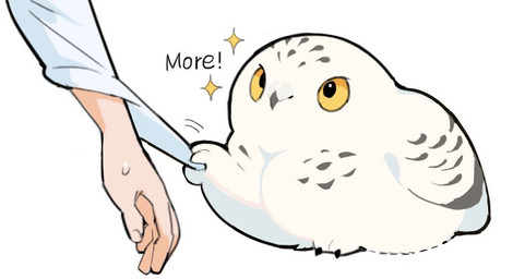 ambiguous_gender asking asking_another asking_for_more clothing command dialogue duo faceless_character feral shirt simple_background solo_focus talking_to_another text topwear white_background white_body yellow_eyes hiyo_(hiyoratory) avian bird human mammal owl english_text