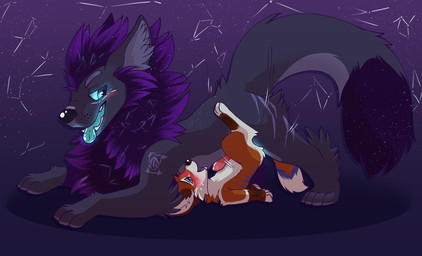 amazon_position anal anthro anthro_on_feral anthro_penetrated ass_up bestiality blue_tongue breath duo feral feral_on_top feral_penetrating feral_penetrating_anthro fucked_silly genitals glowing glowing_genitalia glowing_tongue larger_feral larger_male looking_at_viewer looking_back male male/male male_anthro male_feral open_mouth panting penetration quadruped sex side_view size_difference smaller_anthro smaller_male tongue tongue_out zappydoesart razz_(shinyumbra) sol_(luvdiz) canid canine canis mammal wolf absurd_res digital_drawing_(artwork) digital_media_(artwork) hi_res