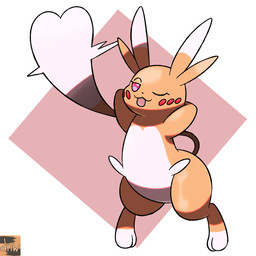 female fur hands_behind_head one_eye_closed orange_body orange_fur pink_eyes simple_background standing tail tongue tongue_out white_body white_fur wink reallydarkandwindie fakemon nintendo pokemon fan_character lovchu mammal rodent digital_drawing_(artwork) digital_media_(artwork) hi_res