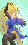 absolute_territory ahoge anthro breasts clothed clothing female flowing_mane hair legwear mane robe solo standing tail thick_thighs thigh_highs convex-silicone mythology drashka_(testowepiwko) dragon mythological_creature mythological_scalie scalie hi_res