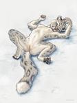 4_toes 5_fingers anthro areola breasts claws eyebrows feet female finger_claws fingers fur genitals lying navel nipples nude on_back pawpads pussy side_boob smile snow solo spots toe_claws toes whiskers snowraver_(artist) snowraver felid mammal pantherine snow_leopard 2014 3:4