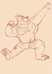 anthro belly bicep_curl biceps big_pecs clothing male muscular muscular_male pecs solo underwear pocketcat bear mammal hi_res