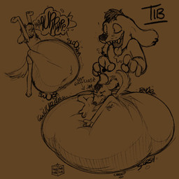 anthro belly big_belly burp_cloud burping femboy hiccuping huge_belly hyper hyper_belly lying male obese on_front overweight rumbling_stomach solo creepsterrr tib_(creepsterrr) canid canine canis domestic_dog mammal 1:1 hi_res