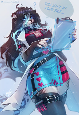 5_fingers anthro biped bottomwear breasts claws clothed clothed_anthro clothed_female clothing female fingers front_view fully_clothed fully_clothed_anthro fully_clothed_female fur hair piercing simple_background solo spots standing tail teeth topwear kayfoxii felid mammal pantherine snow_leopard 2026 digital_drawing_(artwork) digital_media_(artwork) hi_res