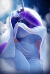 1_horn anthro anthrofied bedding bedroom_eyes big_breasts blanket breasts cloud cloudy_sky ethereal_hair ethereal_tail female full_moon horn huge_breasts light looking_down low-angle_view moon moonlight narrowed_eyes navel_outline night nipple_outline seductive sky solo star starry_sky thick_thighs under_boob wide_hips hooves-art friendship_is_magic hasbro my_little_pony mythology princess_luna_(mlp) equid equine mammal mythological_creature mythological_equine unicorn 3d_(artwork) absurd_res blender_(artwork) digital_media_(artwork) hi_res watermark
