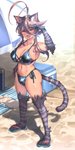 big_breasts bikini breasts bulge cleavage clothed clothing glistening glistening_clothing gynomorph intersex looking_at_viewer open_mouth side-tie_bikini side-tie_clothing side-tie_swimwear solo string_bikini swimwear triangle_bikini two-piece_swimsuit nekoarashi yagatake_arashi animal_humanoid cat_humanoid felid felid_humanoid feline feline_humanoid humanoid mammal mammal_humanoid 1:2