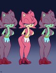 anthro breasts butt clothing female footwear green_eyes high_heels nipples nude shoes solo monamania sega sonic_the_hedgehog_(series) amy_rose eulipotyphlan hedgehog mammal absurd_res hi_res