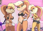 anthro blonde_hair bra buckteeth butt clothing female floppy_ears gloves group hair handwear looking_at_viewer looking_back navel navel_piercing piercing ponytail_ears smile sports_bra teeth underwear white_clothing white_gloves white_handwear sebasdono looney_tunes space_jam space_jam:_a_new_legacy the_looney_tunes_show warner_brothers lola_bunny lagomorph leporid mammal rabbit absurd_res hi_res