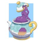 ambiguous_gender big_butt butt butt_focus looking_back not_furry nude purple_body simple_background solo spiral_eyes teapot bangboodoragon nintendo pokemon generation_8_pokemon humanoid pokemon_(species) polteageist 2019 hi_res