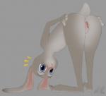 2016 :< anthro anus ass_up bent_over blue_eyes blush butt clitoris disney female fur genitals grey_background grey_body grey_fur hand_on_butt hands_on_hips hi_res judy_hopps komissar_bav lagomorph leporid long_ears looking_at_viewer mammal nude purple_eyes pussy rabbit simple_background solo standing zootopia