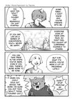2020 4koma 5_fingers aniapt_(manga) anthro black_nose blush canid canine canis car cheek_tuft chien clothed clothing comic cross-popping_vein dialogue digital_media_(artwork) domestic_dog duo english_text facial_tuft fingers fluffy fluffy_tail four_frame_image greyscale hair happy hi_res inner_ear_fluff inside_car male male/male mammal mephitid messy_hair monochrome multicolored_body open_mouth open_smile pointy_speech_bubble screentone simple_background sitting skunk smile speech_bubble tail tapirclip text topwear tuft two_tone_body vehicle vein yelling