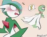 blush duo embarrassed female green_body male musical_note musical_symbol smile speech_bubble symbol white_body sketchygarden nintendo pokemon grace_(sketchygarden) noble_(sketchygarden) gallade gardevoir generation_3_pokemon generation_4_pokemon humanoid pokemon_(species) 2022 artist_name digital_drawing_(artwork) digital_media_(artwork) signature