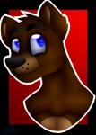 anthro anthrofied black_border black_nose blue_eyes border brown_body brown_fur fur male simple_background solo atomic52 five_nights_at_freddy's scottgames freddy_(fnaf) bear mammal low_res