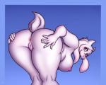 anthro anus bent_over big_breasts big_butt blue_background blush breasts butt butt_focus female genitals holding_butt looking_at_viewer looking_back nipples nude pink_eyes presenting presenting_hindquarters pussy simple_background solo three-quarter_view white_body joey-darkmeat undertale undertale_(series) toriel boss_monster_(undertale) bovid caprine mammal 2020 5:4 digital_media_(artwork)